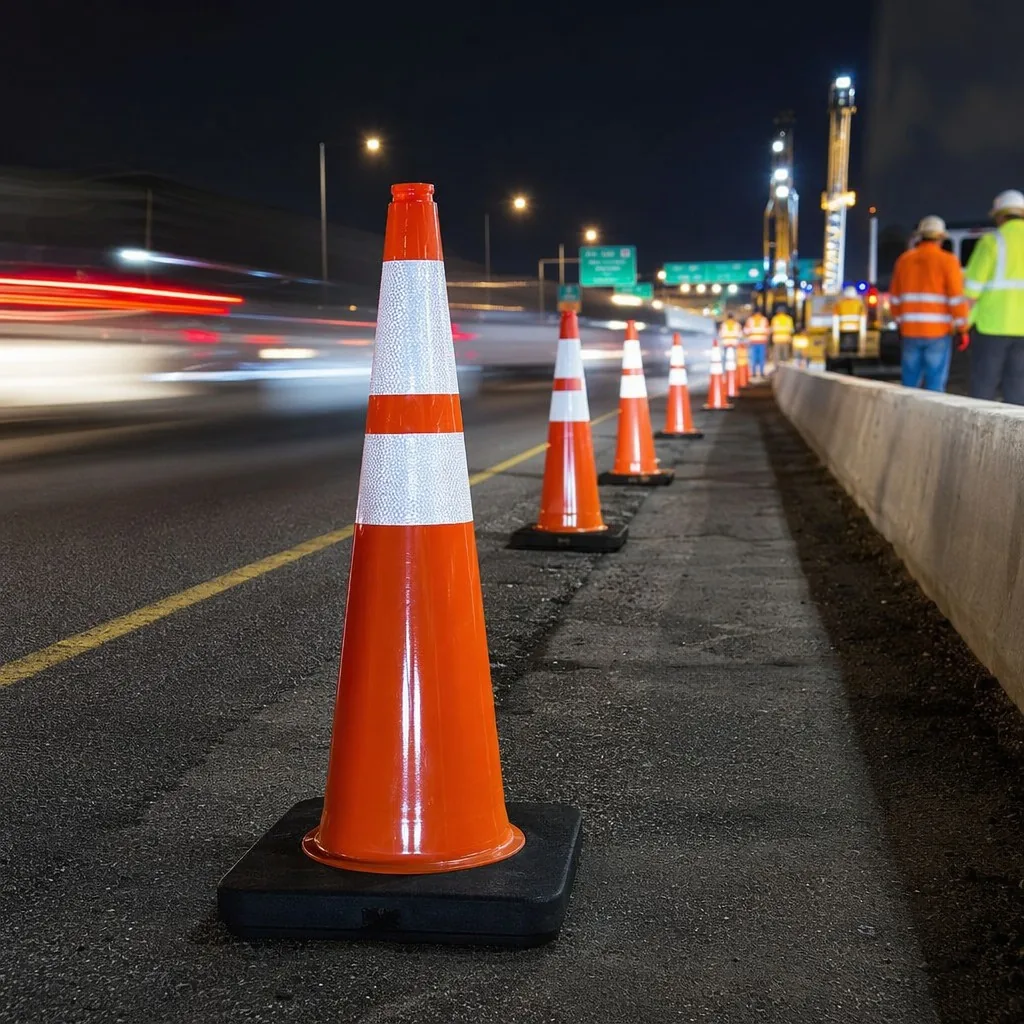 100cm PE Highway Cone - MUTCD highway grade, factory direct from China