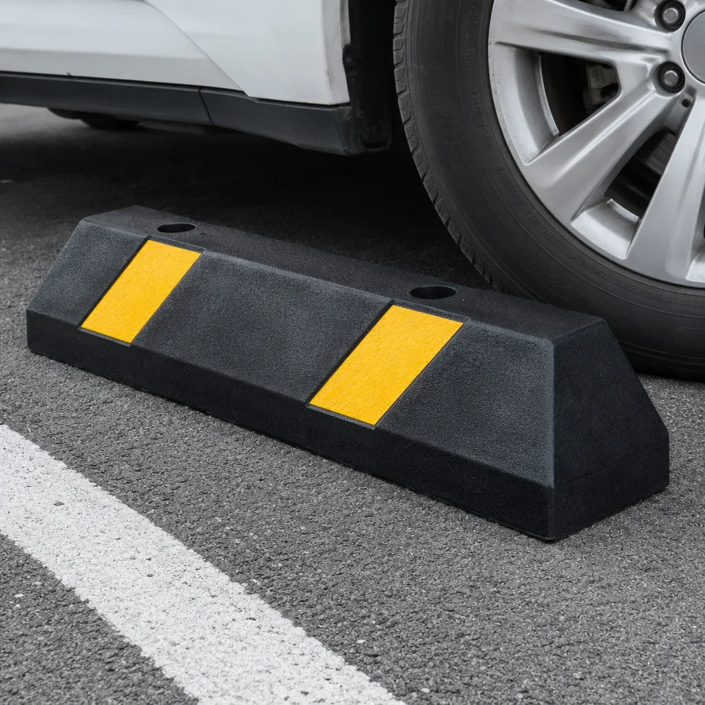 600mm Rubber Wheel Stopper - 2-hole anchor, parking bays, factory direct from China