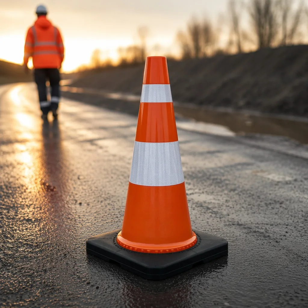 75cm PVC Traffic Cone - Weighted 37x37 rubber base, factory direct from China