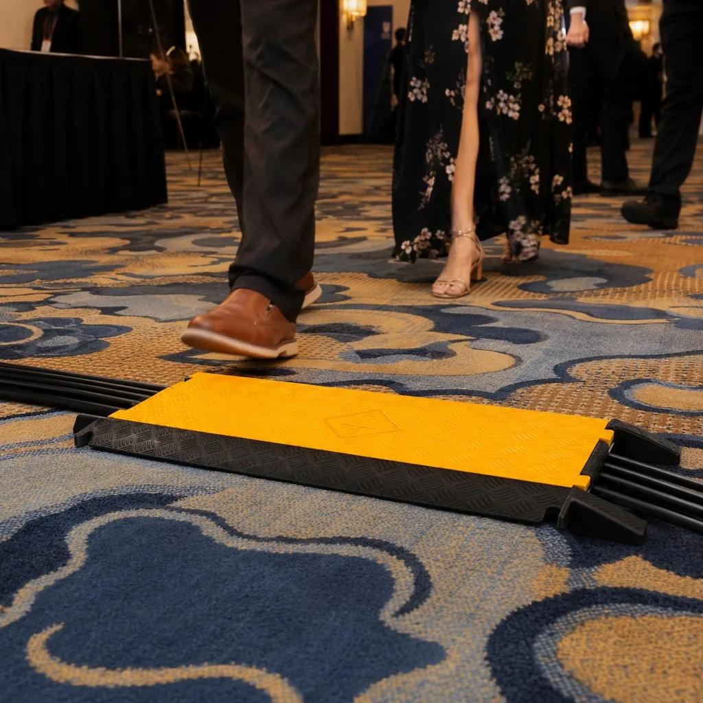 ADA Cable Protector Ramp - 1:12 ADA slope, 3 channels, factory direct from China