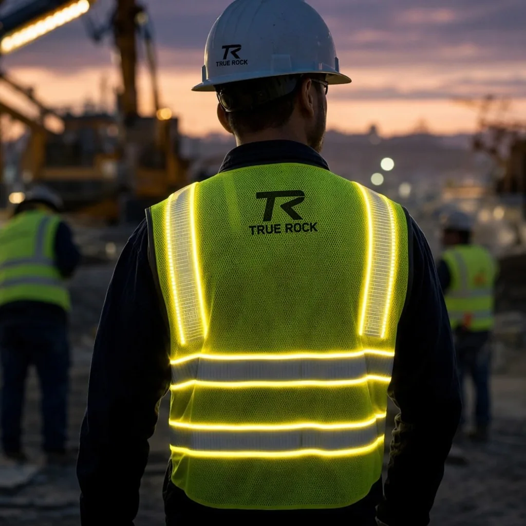 LED Reflective Safety Vest (USB Charging) in real scene