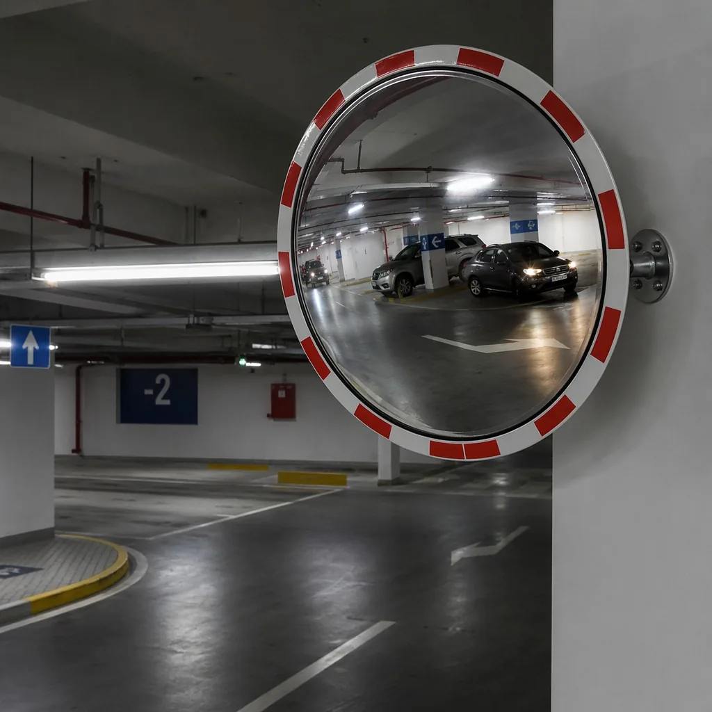 PC Convex Safety Mirror (Parking Lot) in real scene