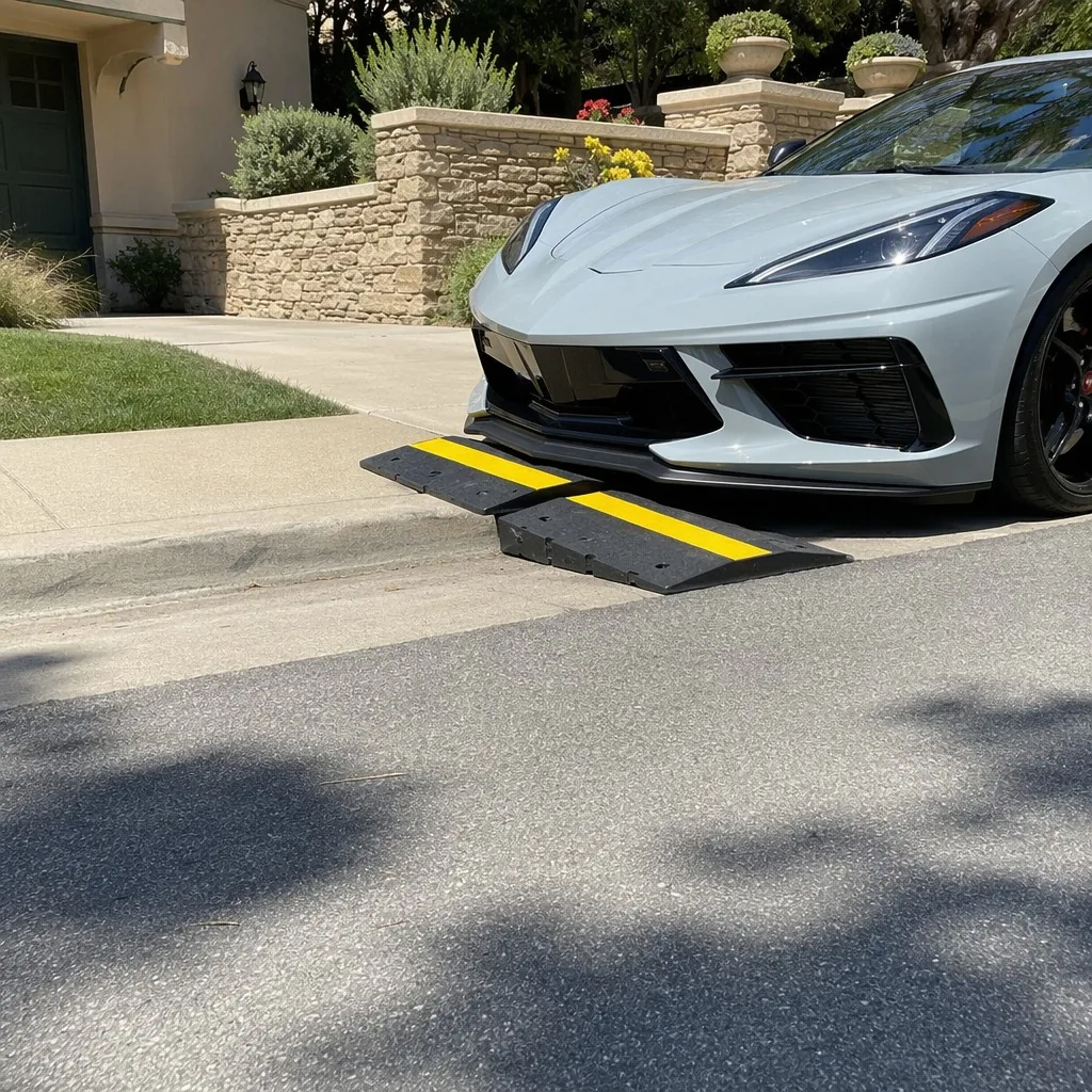 Rubber Driveway Curb Ramp - Low-clearance vehicle access, factory direct from China